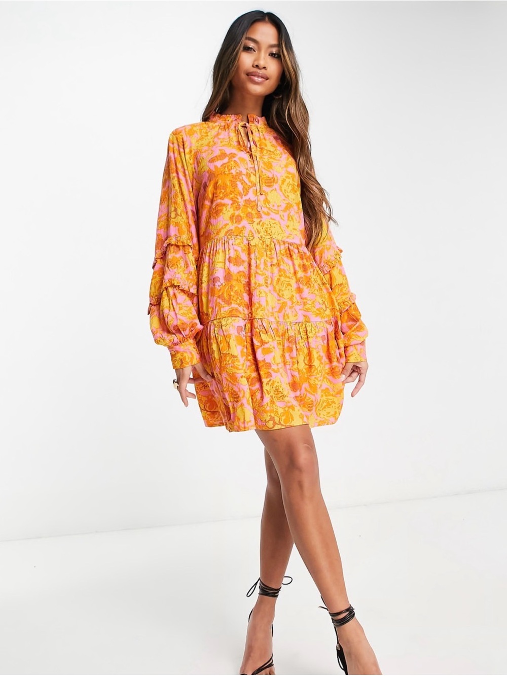 YAS Yasazalo Printed Floral Mini Dress Size M Never Worn